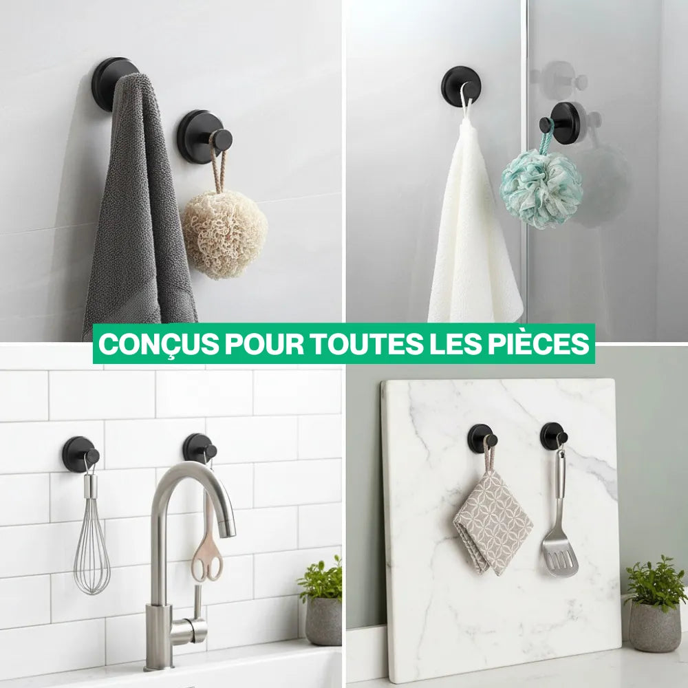 Grip™ - Pack de 4 crochets à ventouses