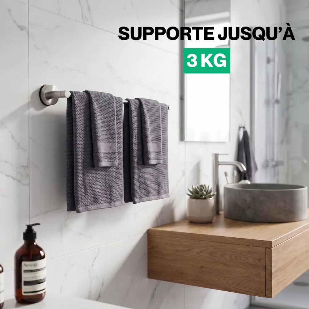 TowelGrip™ - Barre à ventouse pour serviettes
